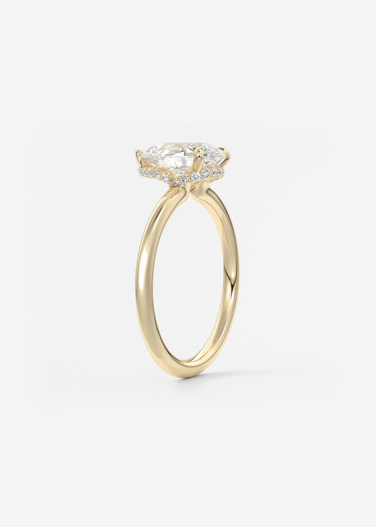 Oval Solitaire With Raised Basket Gallery Lab Grown Diamond Engagement Ring