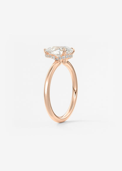 Oval Solitaire With Raised Basket Gallery Lab Grown Diamond Engagement Ring