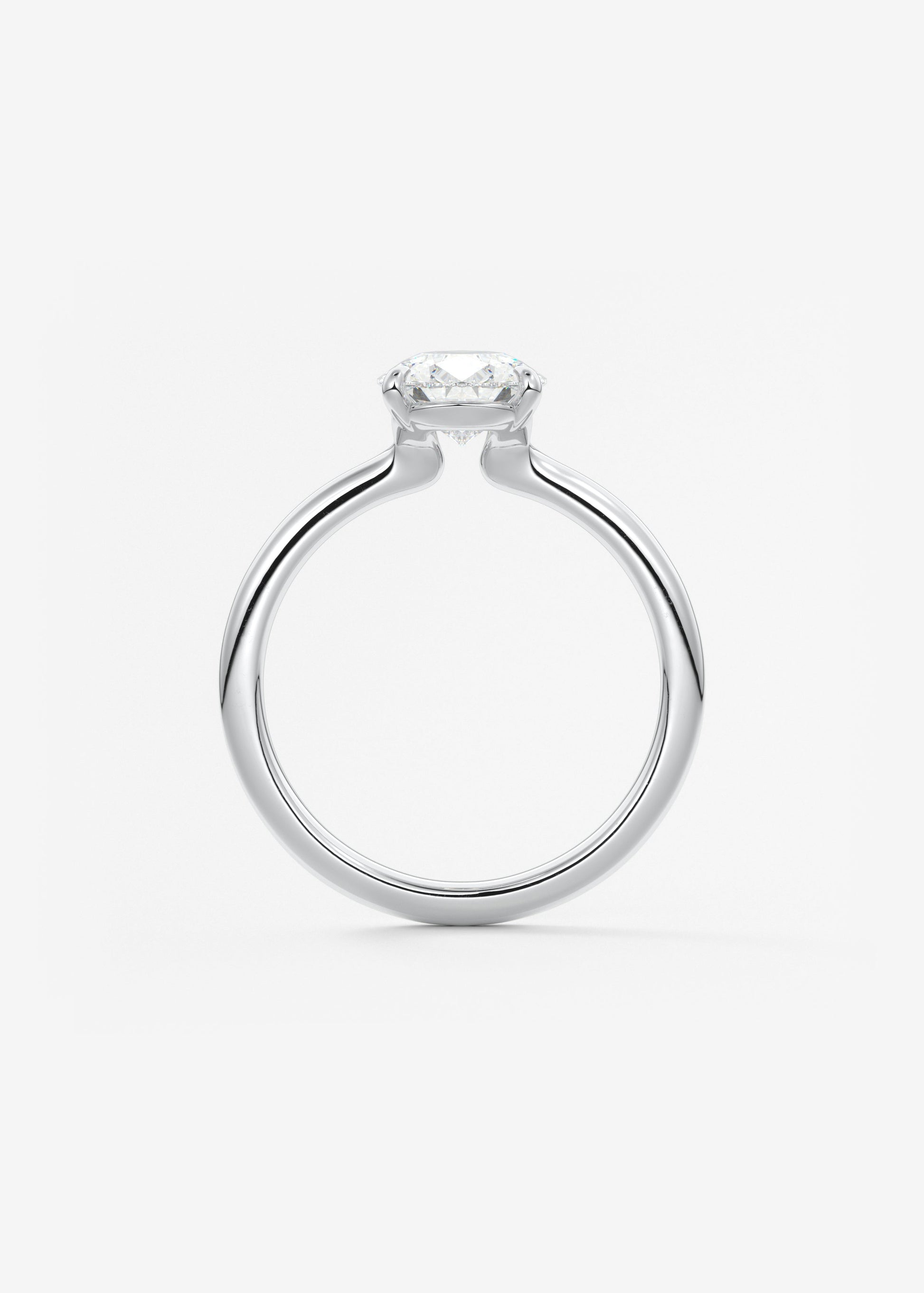 Oval Solitaire With Raised Basket Gallery Lab Grown Diamond Engagement Ring