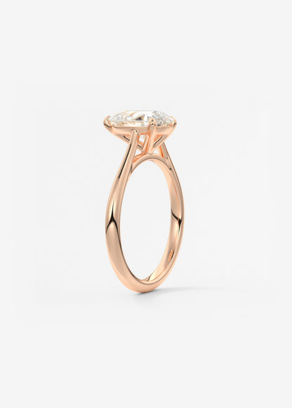 Oval Solitaire With Raised Basket Gallery Lab Grown Diamond Engagement Ring