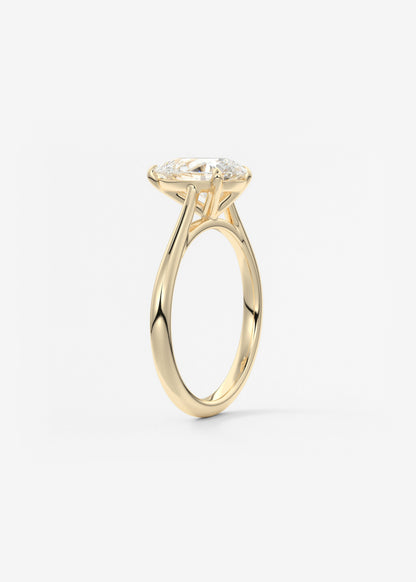 Oval Solitaire With Raised Basket Gallery Lab Grown Diamond Engagement Ring