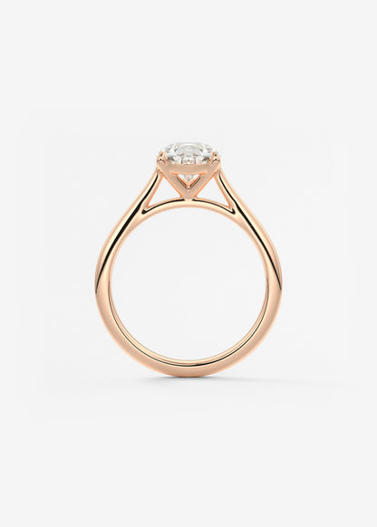 Oval Solitaire With Raised Basket Gallery Lab Grown Diamond Engagement Ring