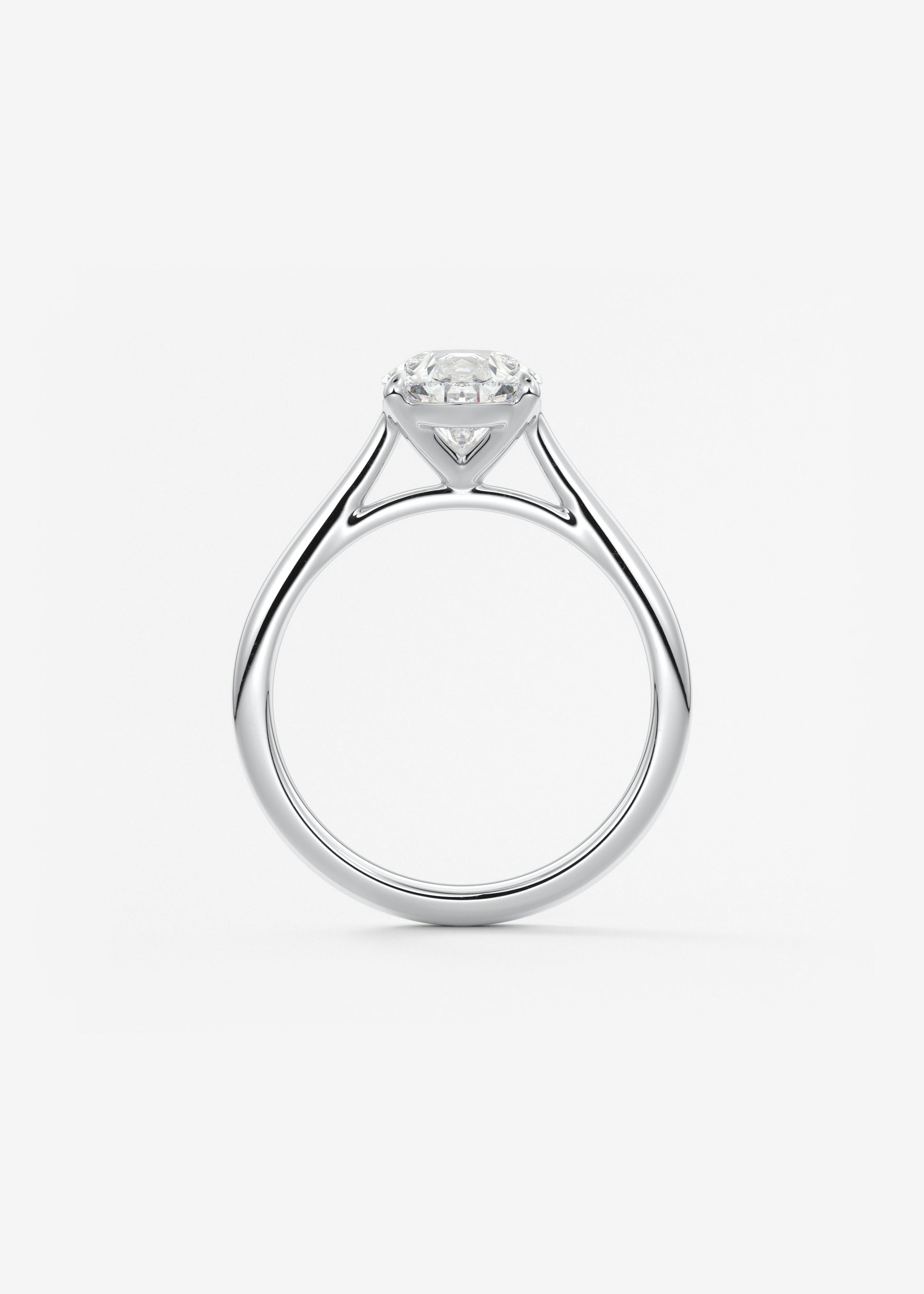 Oval Solitaire With Raised Basket Gallery Lab Grown Diamond Engagement Ring