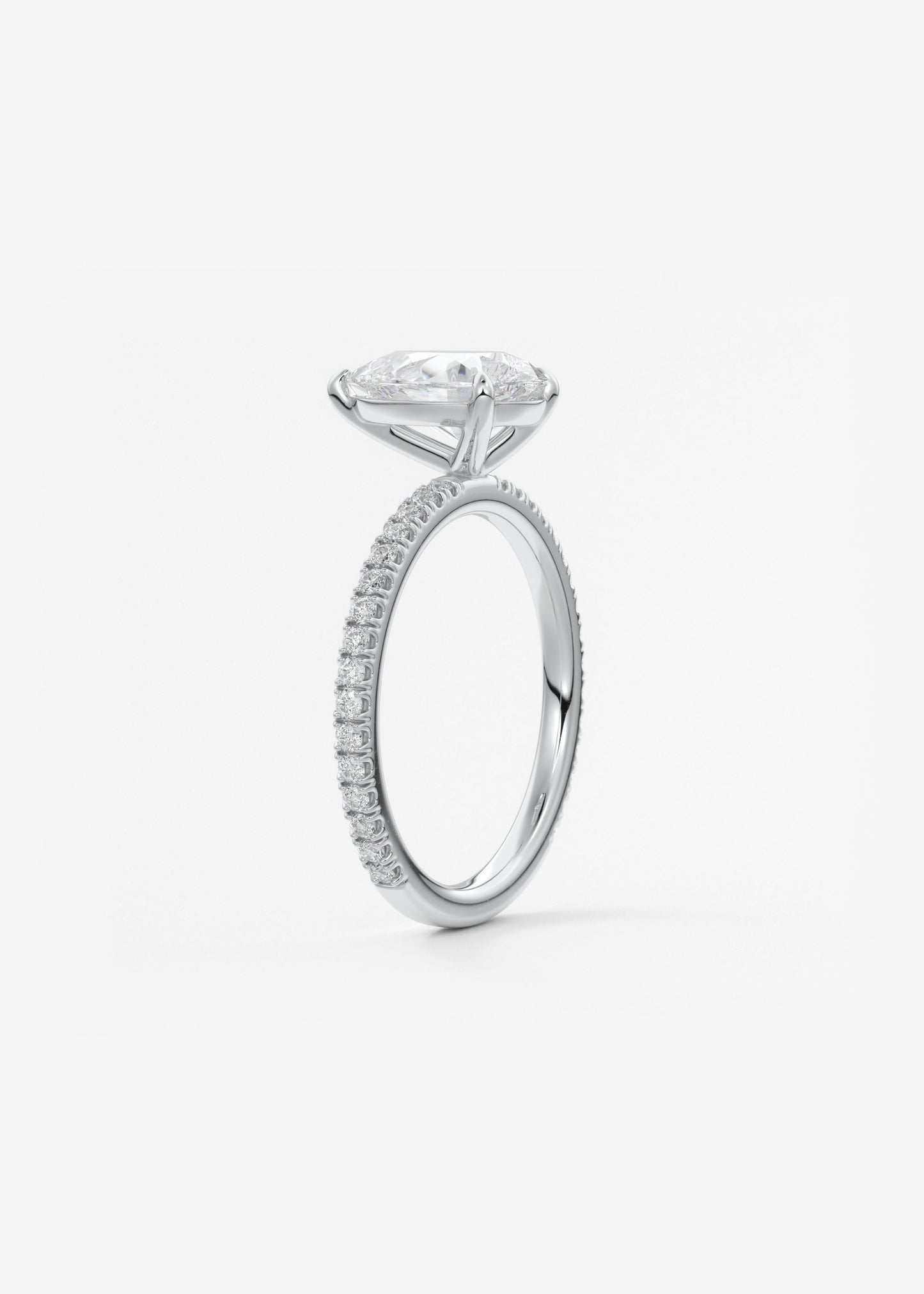 Oval Solitaire With Raised Basket Gallery Lab Grown Diamond Engagement Ring