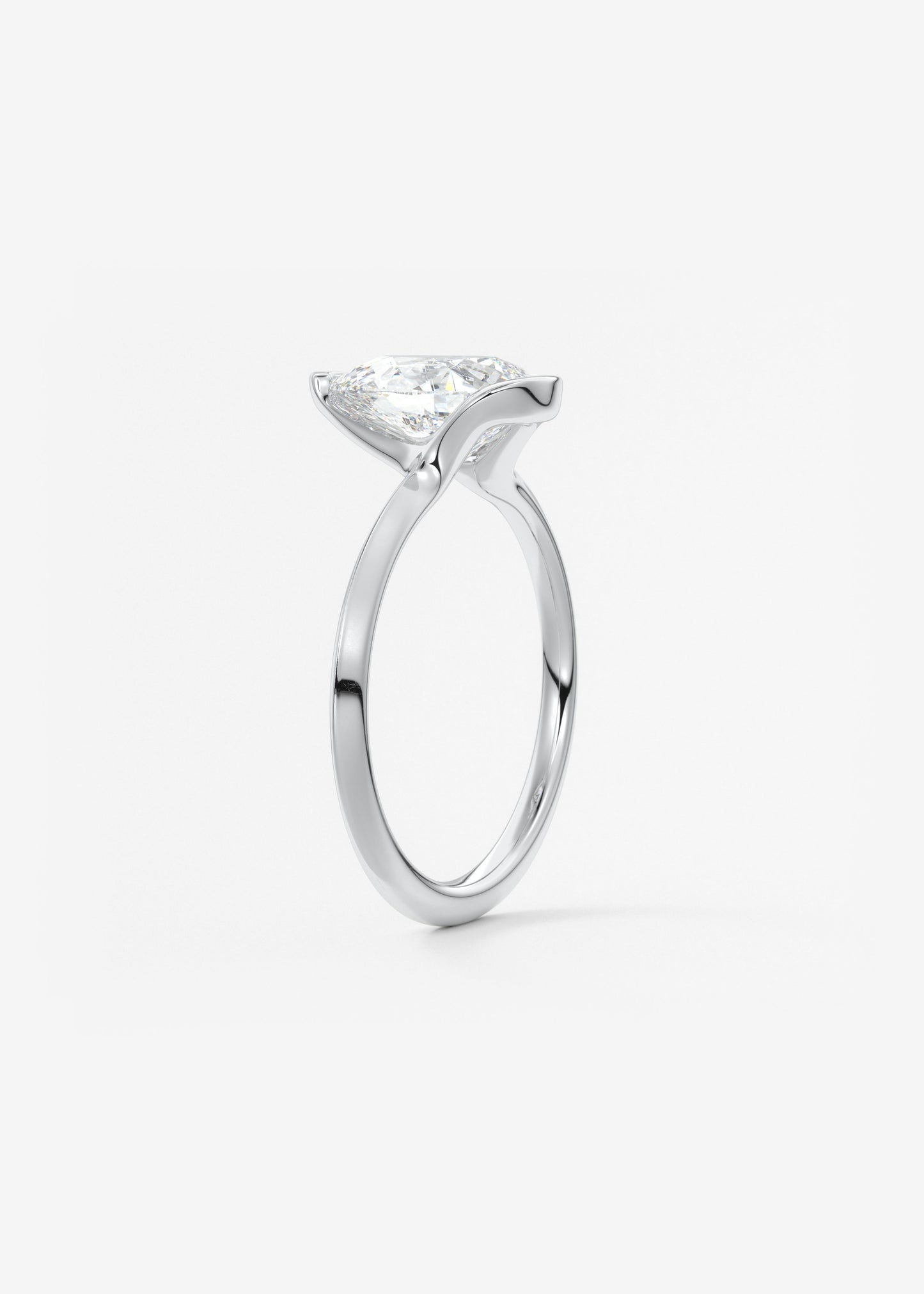 Oval Solitaire With Raised Basket Gallery Lab Grown Diamond Engagement Ring