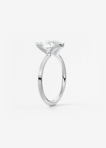 Oval Solitaire With Raised Basket Gallery Lab Grown Diamond Engagement Ring