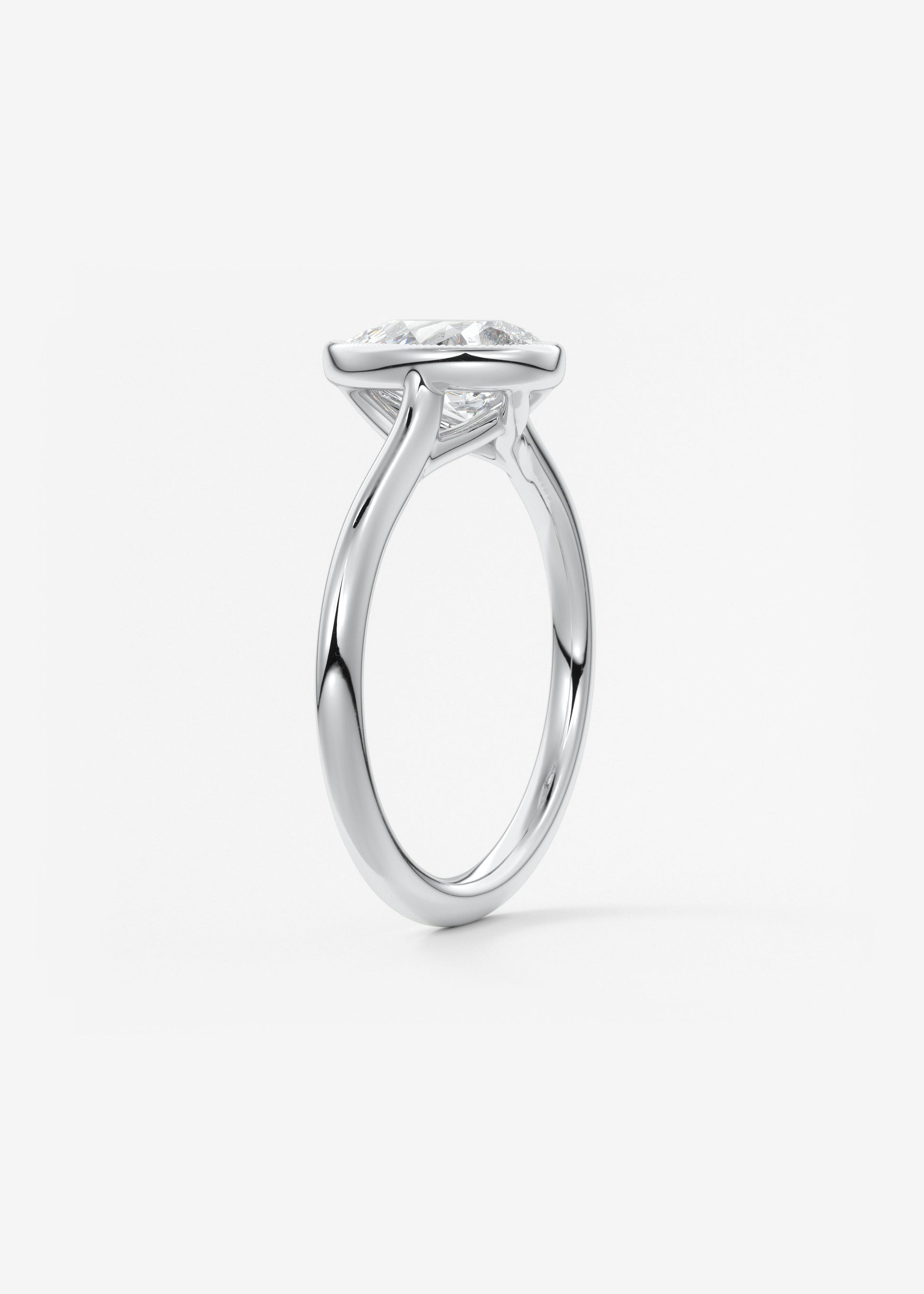 Oval Solitaire With Raised Basket Gallery Lab Grown Diamond Engagement Ring