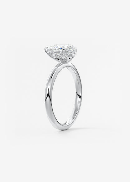 Oval Solitaire With Raised Basket Gallery Lab Grown Diamond Engagement Ring