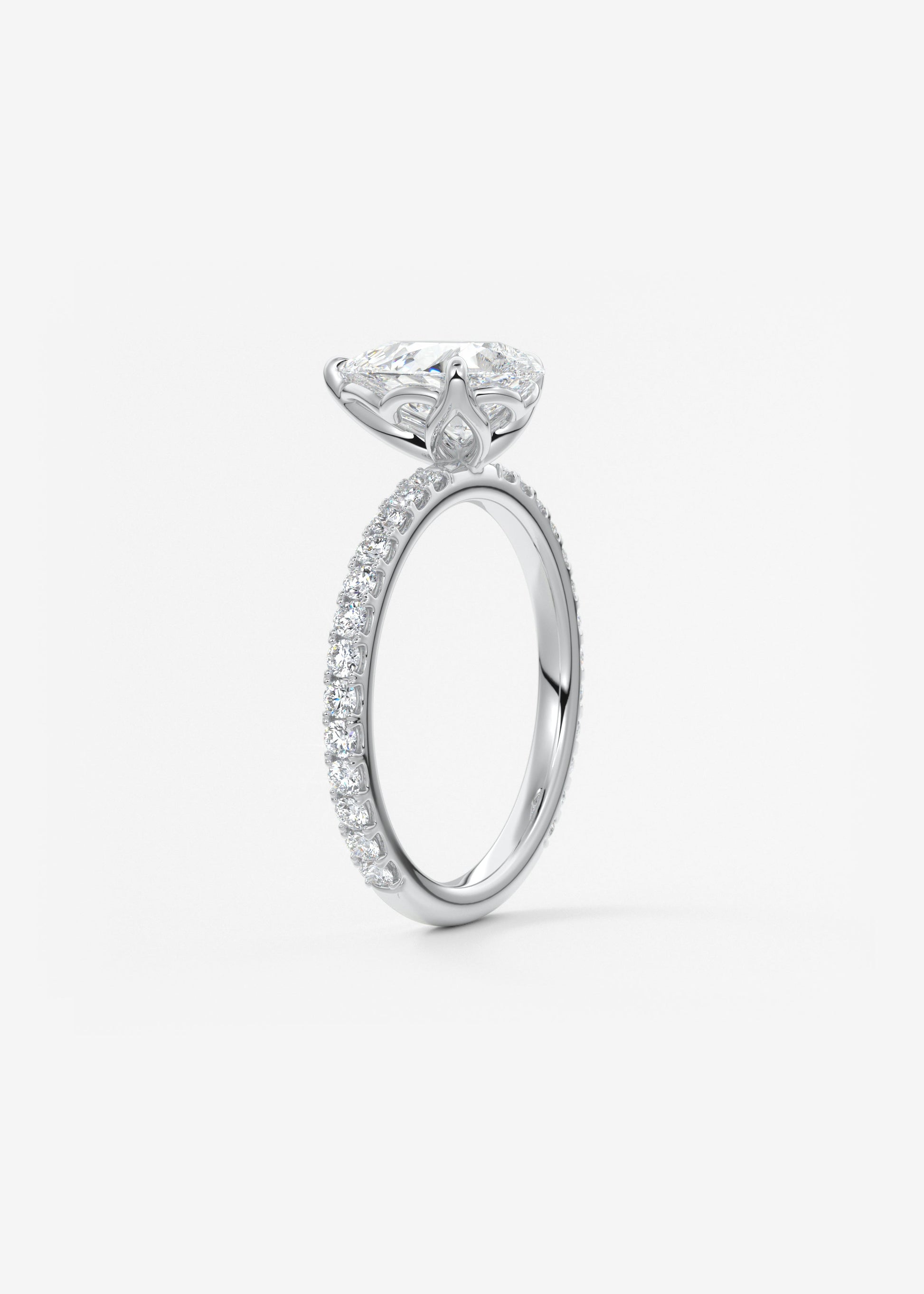 Oval Solitaire With Raised Basket Gallery Lab Grown Diamond Engagement Ring