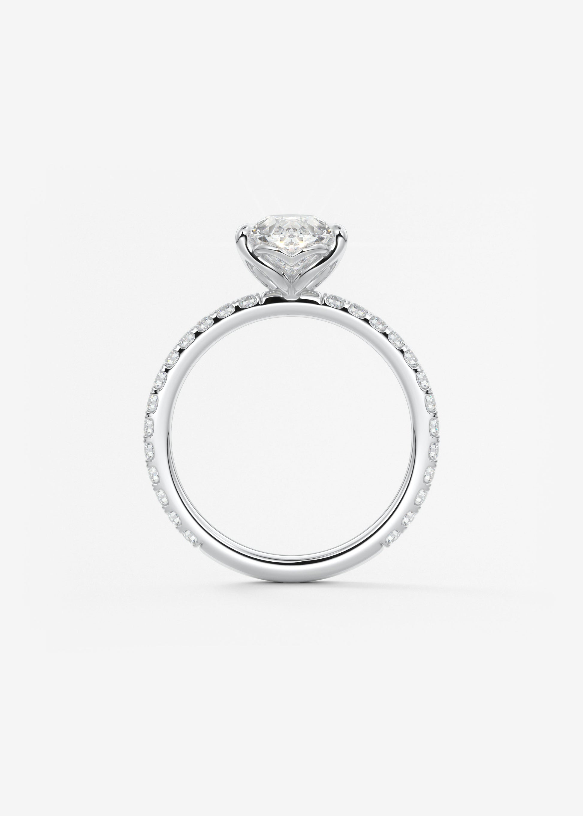 Oval Solitaire With Raised Basket Gallery Lab Grown Diamond Engagement Ring