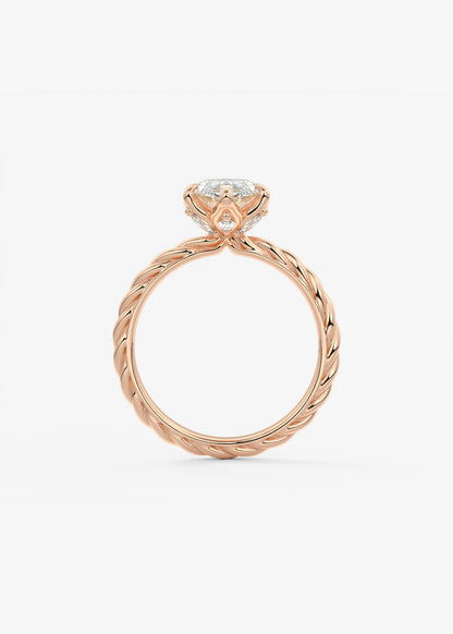 Oval Solitaire With Raised Basket Gallery Lab Grown Diamond Engagement Ring