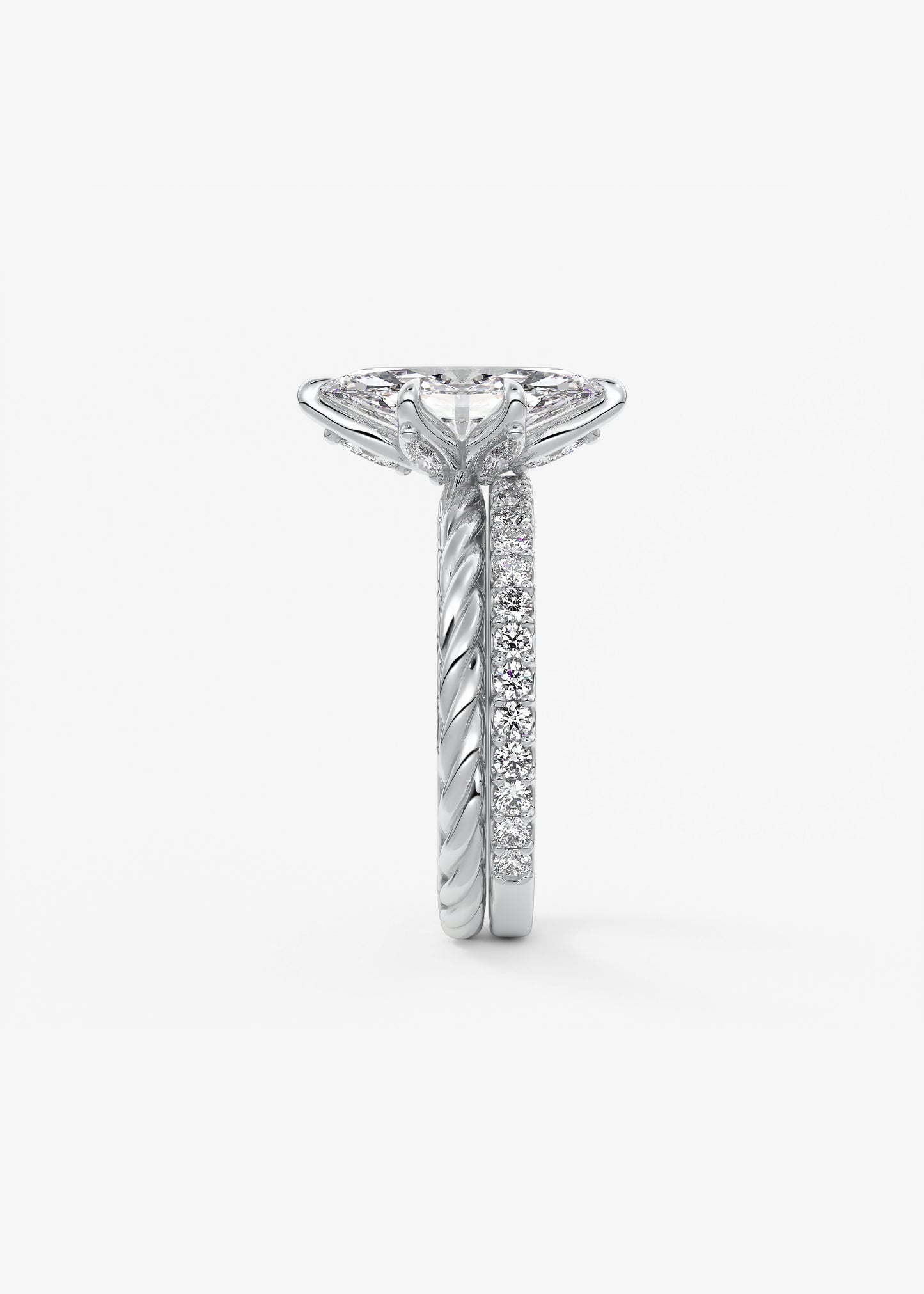 Oval Solitaire With Raised Basket Gallery Lab Grown Diamond Engagement Ring