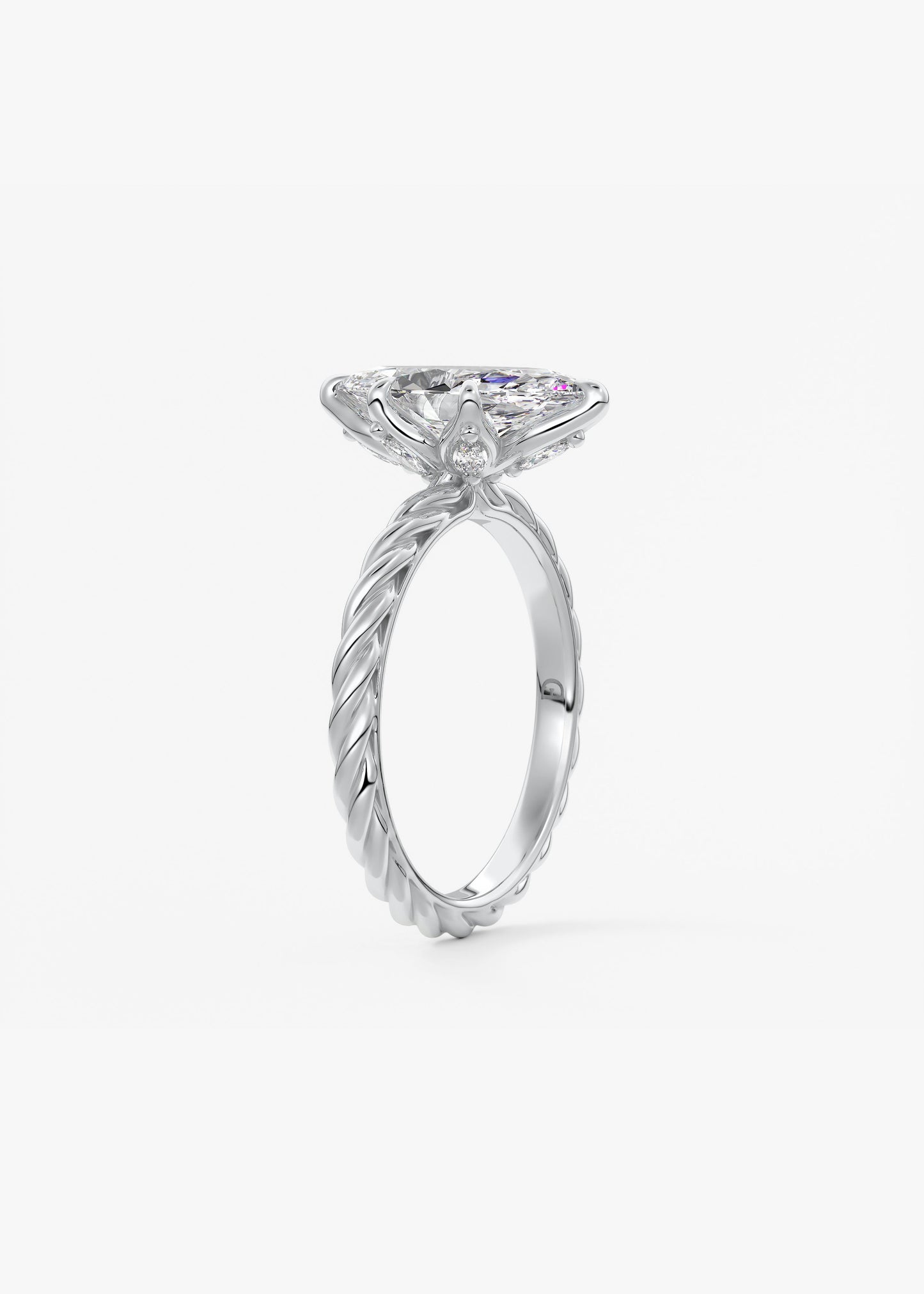 Oval Solitaire With Raised Basket Gallery Lab Grown Diamond Engagement Ring