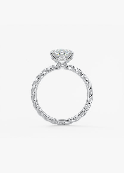 Oval Solitaire With Raised Basket Gallery Lab Grown Diamond Engagement Ring