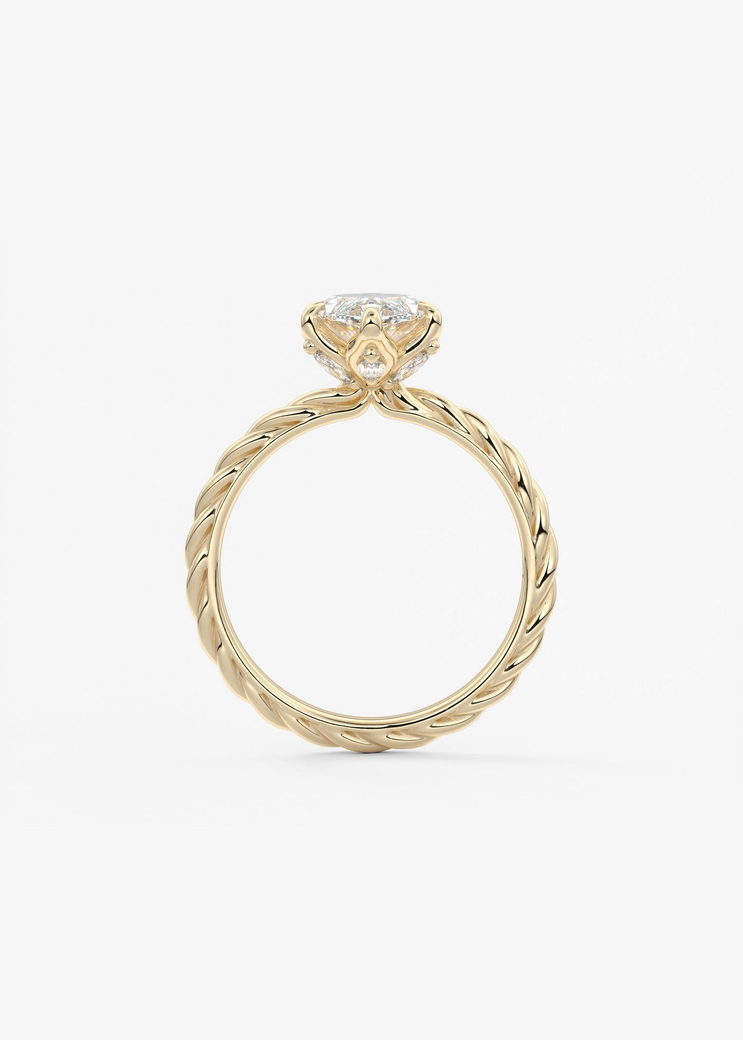 Oval Solitaire With Raised Basket Gallery Lab Grown Diamond Engagement Ring