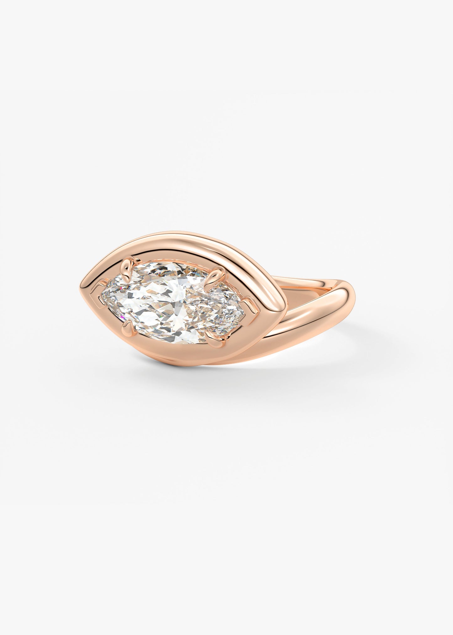 Oval Solitaire With Raised Basket Gallery Lab Grown Diamond Engagement Ring