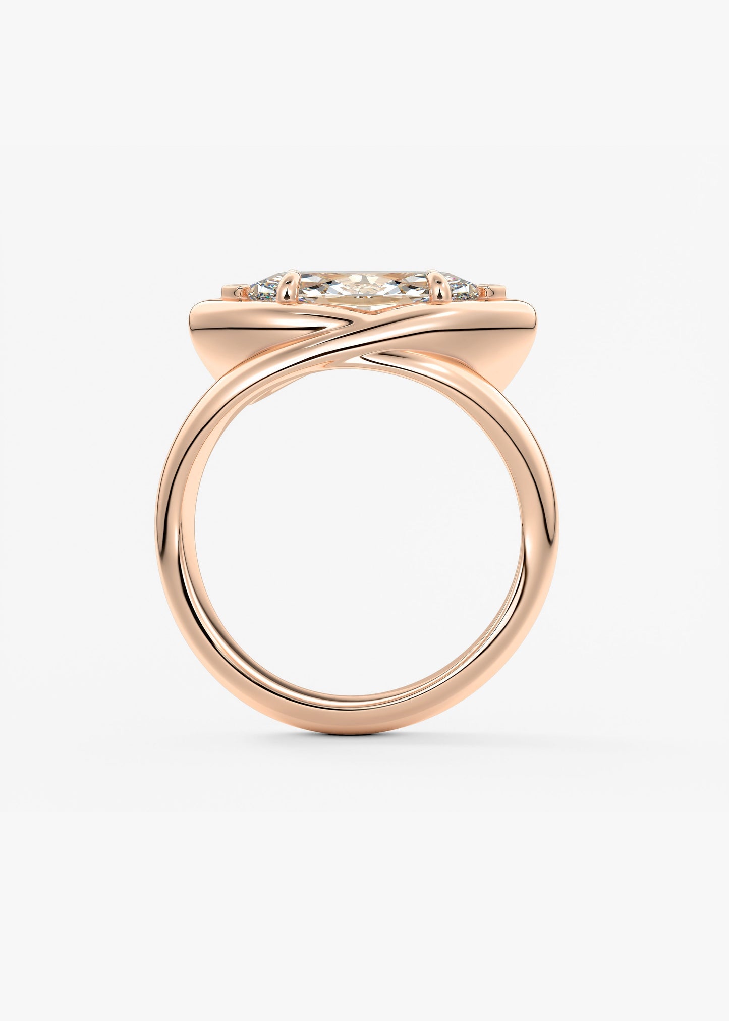 Oval Solitaire With Raised Basket Gallery Lab Grown Diamond Engagement Ring
