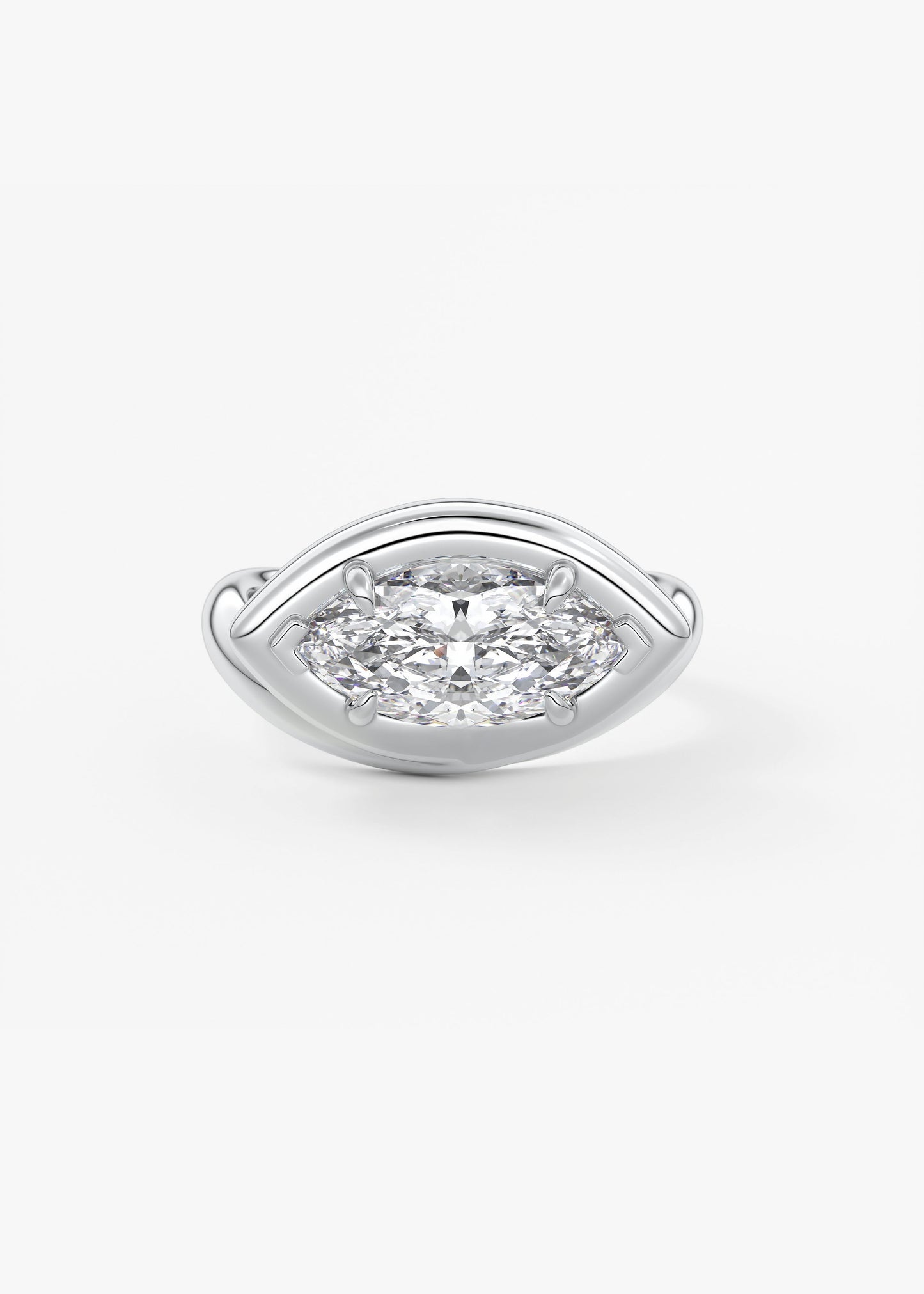 Oval Solitaire With Raised Basket Gallery Lab Grown Diamond Engagement Ring