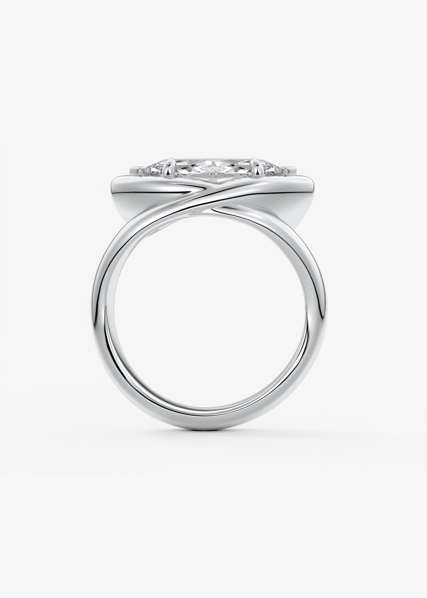 Oval Solitaire With Raised Basket Gallery Lab Grown Diamond Engagement Ring