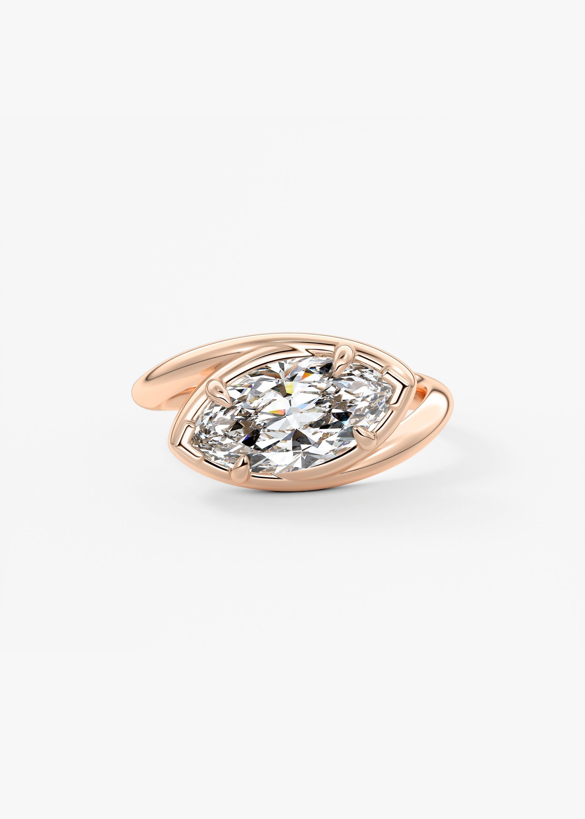 Oval Solitaire With Raised Basket Gallery Lab Grown Diamond Engagement Ring