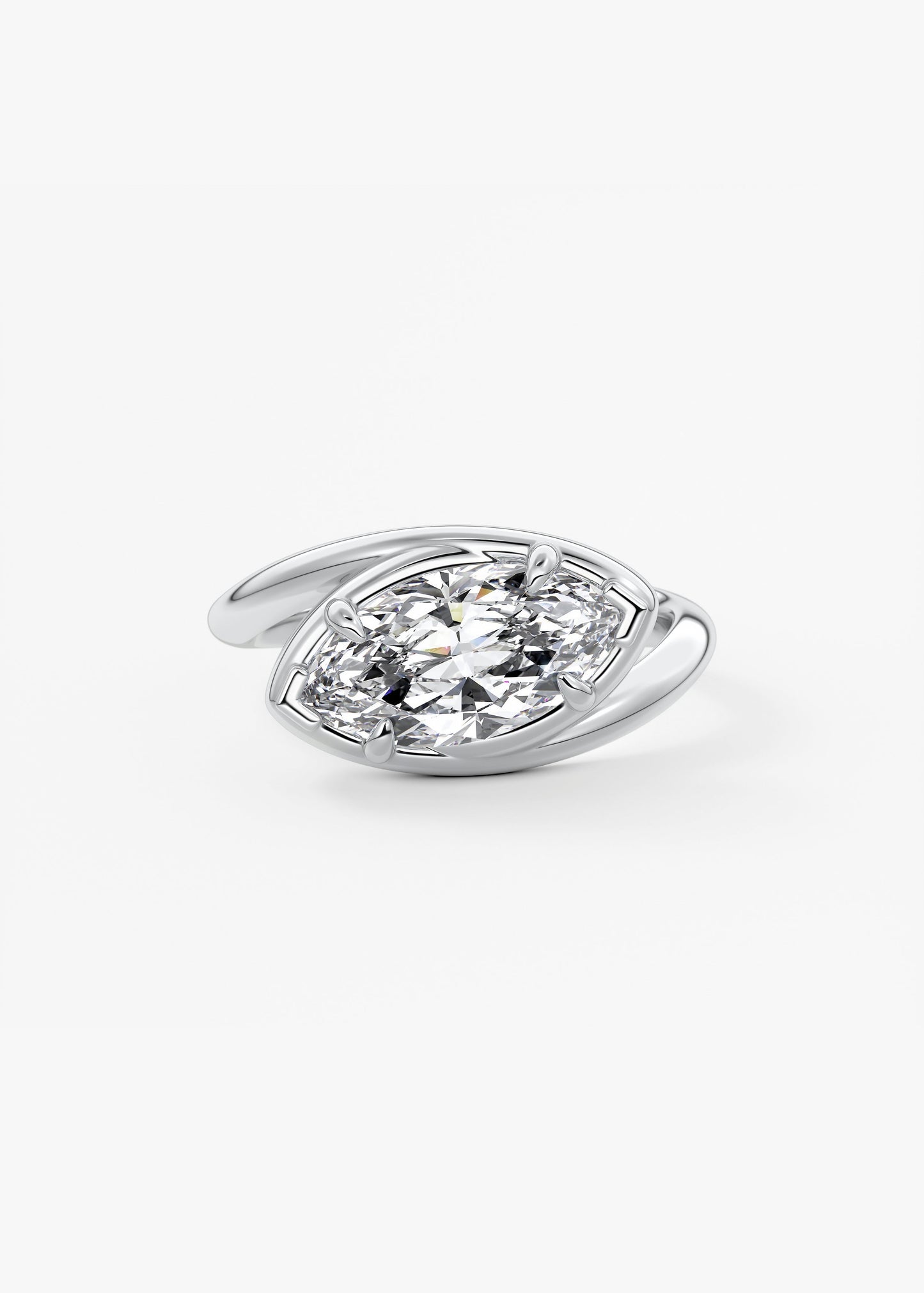 Oval Solitaire With Raised Basket Gallery Lab Grown Diamond Engagement Ring