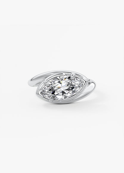 Oval Solitaire With Raised Basket Gallery Lab Grown Diamond Engagement Ring