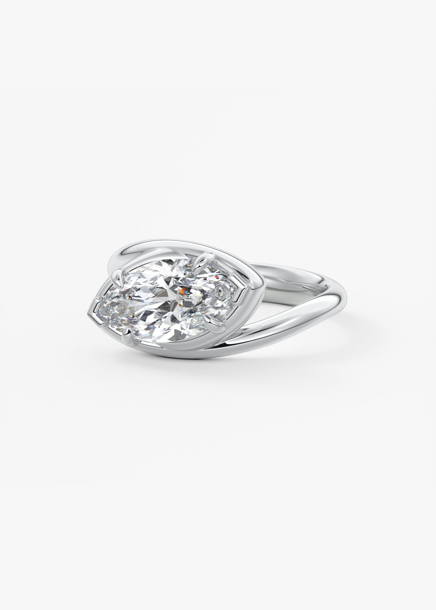 Oval Solitaire With Raised Basket Gallery Lab Grown Diamond Engagement Ring