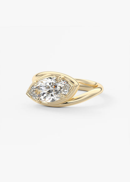 Oval Solitaire With Raised Basket Gallery Lab Grown Diamond Engagement Ring