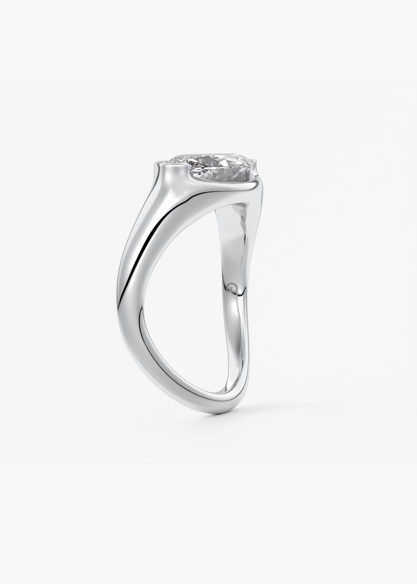 Oval Solitaire With Raised Basket Gallery Lab Grown Diamond Engagement Ring
