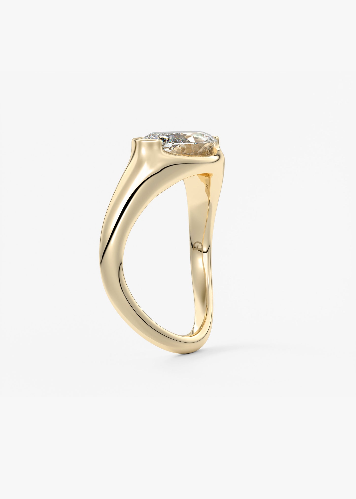 Oval Solitaire With Raised Basket Gallery Lab Grown Diamond Engagement Ring