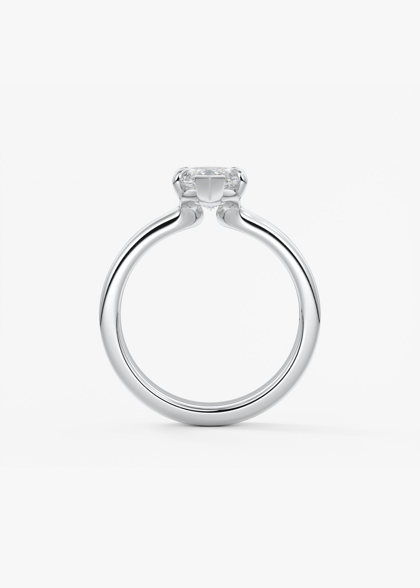 Oval Solitaire With Raised Basket Gallery Lab Grown Diamond Engagement Ring