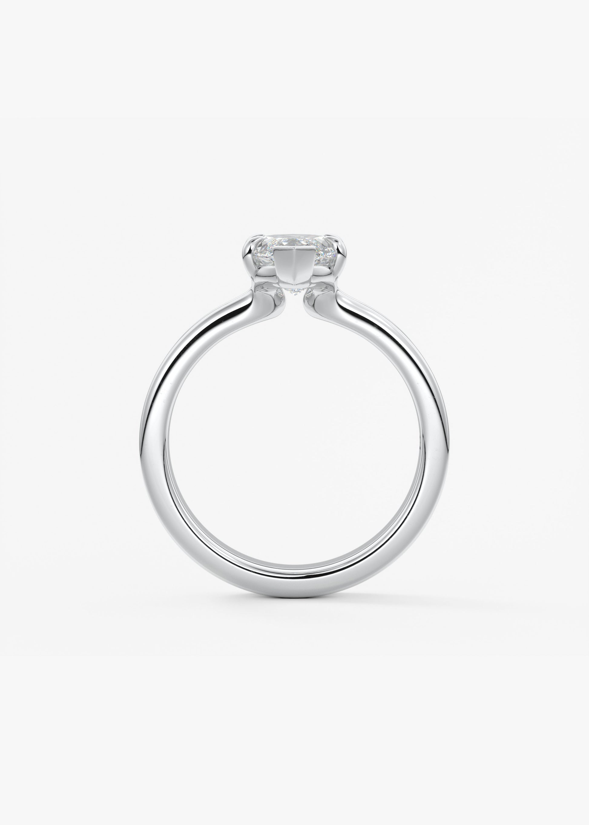 Oval Solitaire With Raised Basket Gallery Lab Grown Diamond Engagement Ring