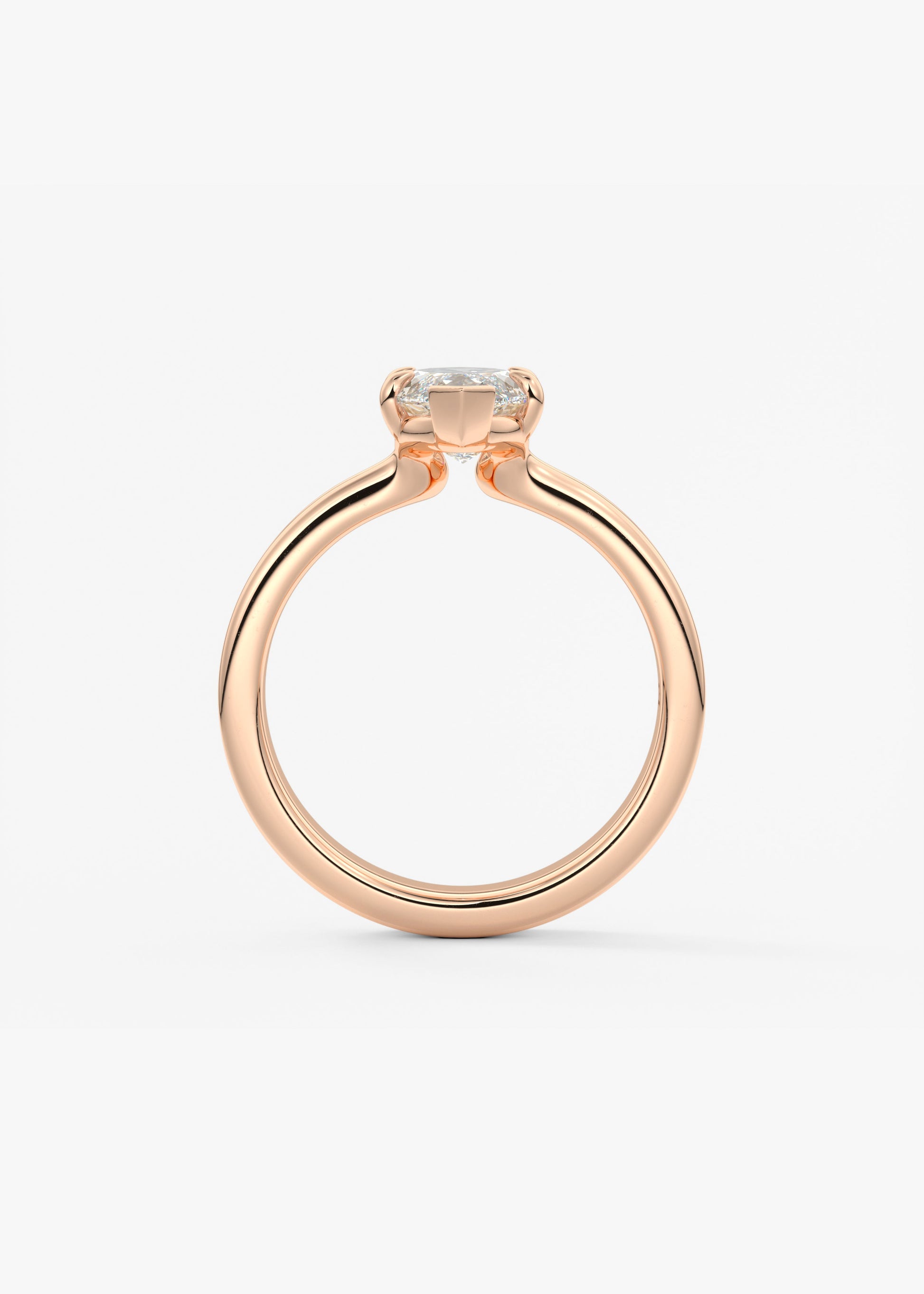 Oval Solitaire With Raised Basket Gallery Lab Grown Diamond Engagement Ring