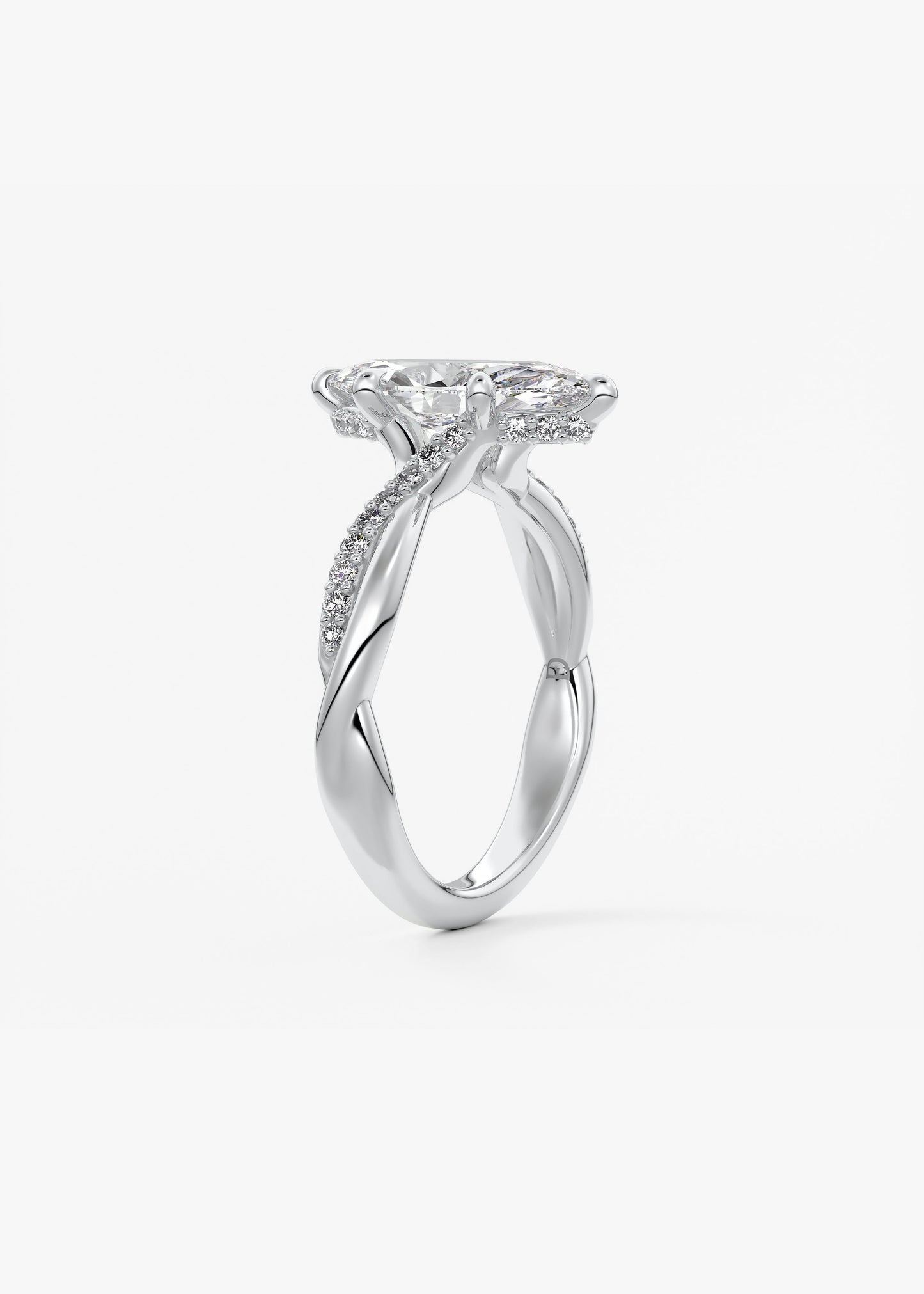 Oval Solitaire With Raised Basket Gallery Lab Grown Diamond Engagement Ring