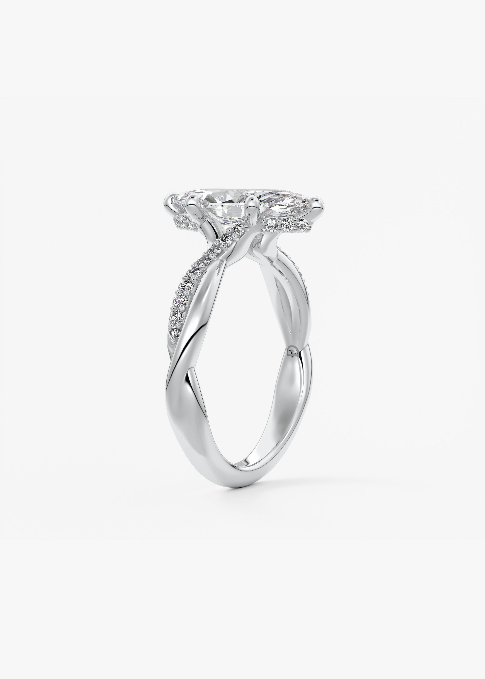 Oval Solitaire With Raised Basket Gallery Lab Grown Diamond Engagement Ring