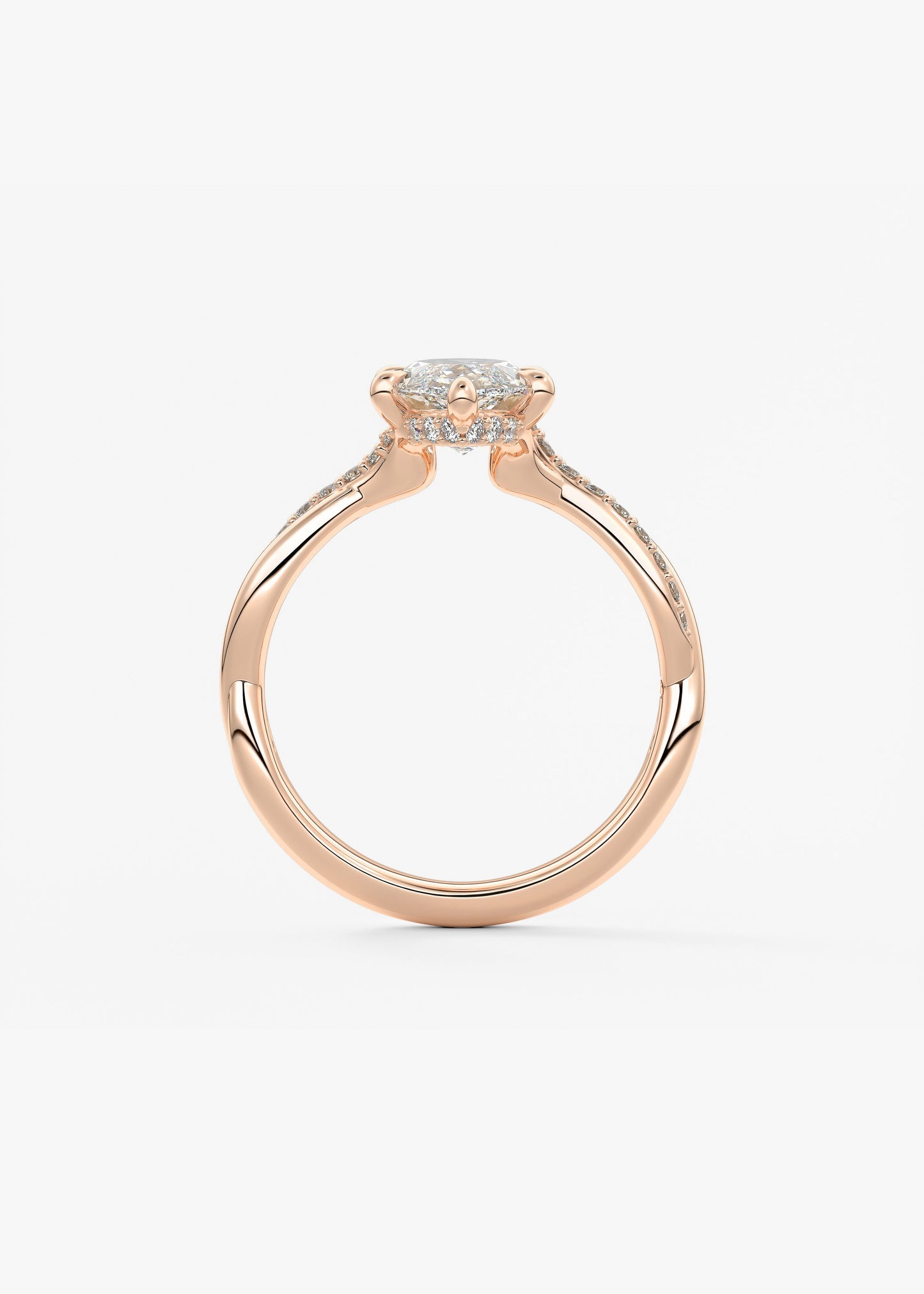 Oval Solitaire With Raised Basket Gallery Lab Grown Diamond Engagement Ring
