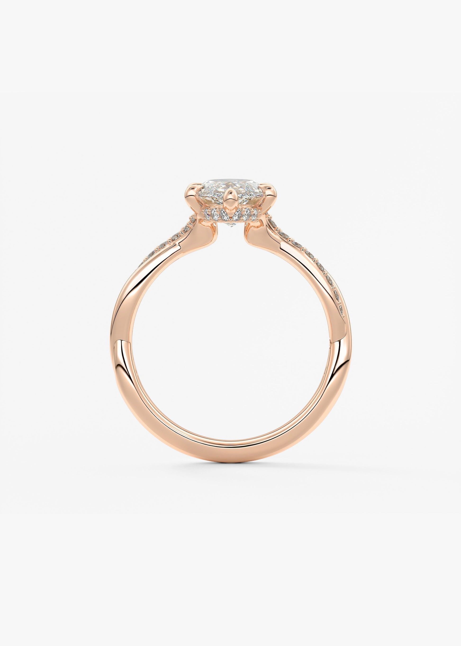 Oval Solitaire With Raised Basket Gallery Lab Grown Diamond Engagement Ring