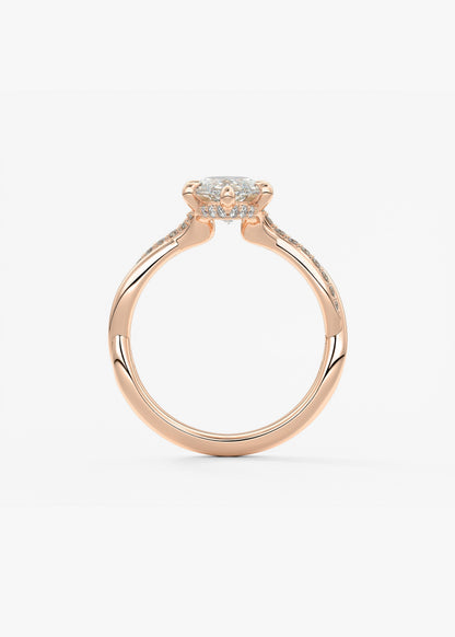 Oval Solitaire With Raised Basket Gallery Lab Grown Diamond Engagement Ring