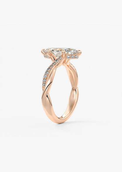 Oval Solitaire With Raised Basket Gallery Lab Grown Diamond Engagement Ring
