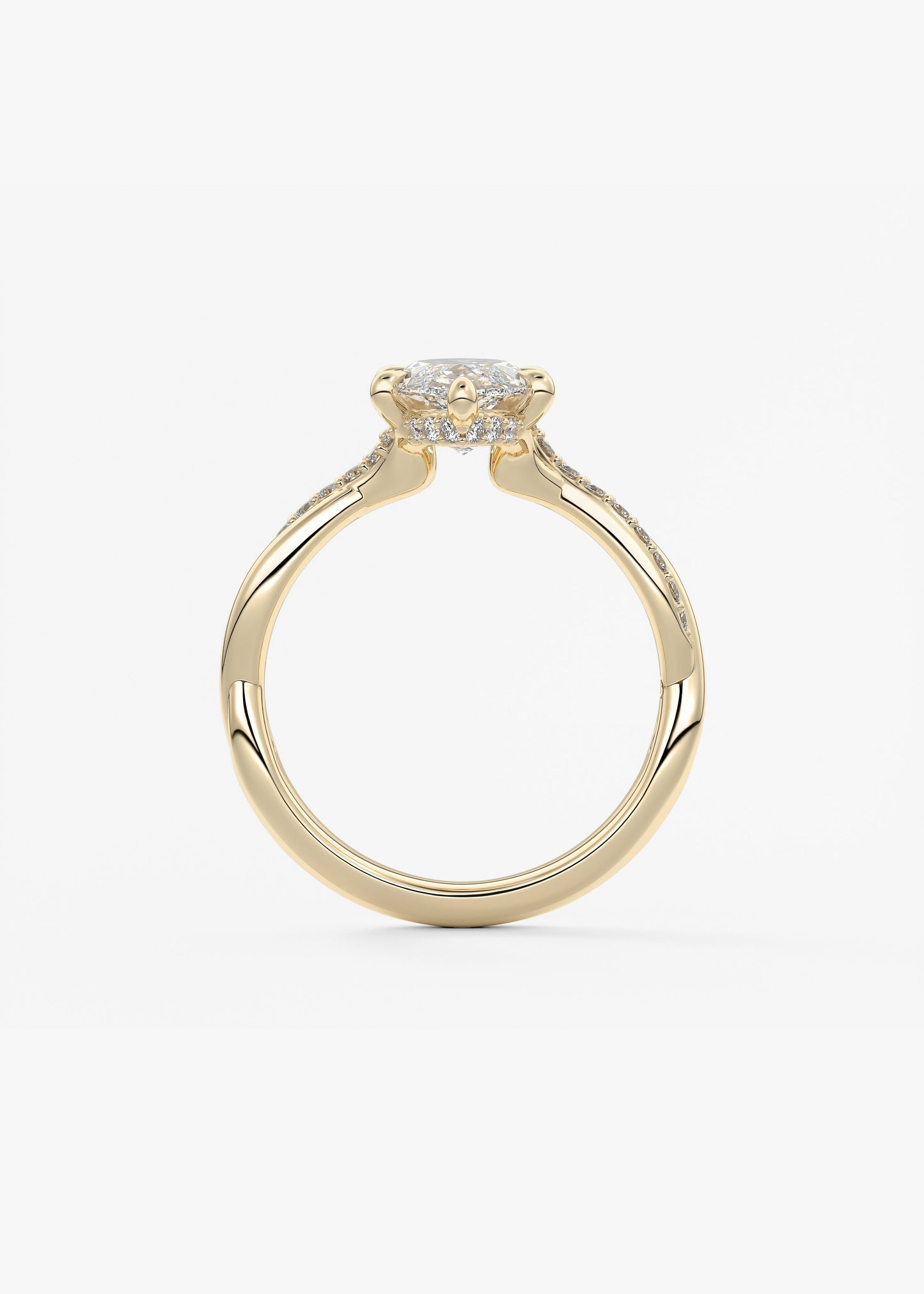 Oval Solitaire With Raised Basket Gallery Lab Grown Diamond Engagement Ring