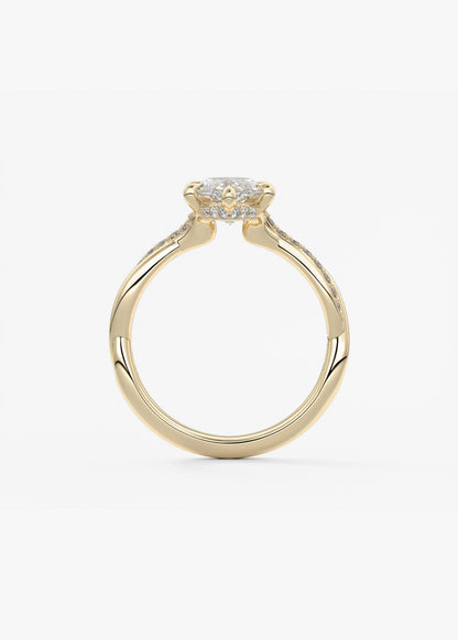 Oval Solitaire With Raised Basket Gallery Lab Grown Diamond Engagement Ring