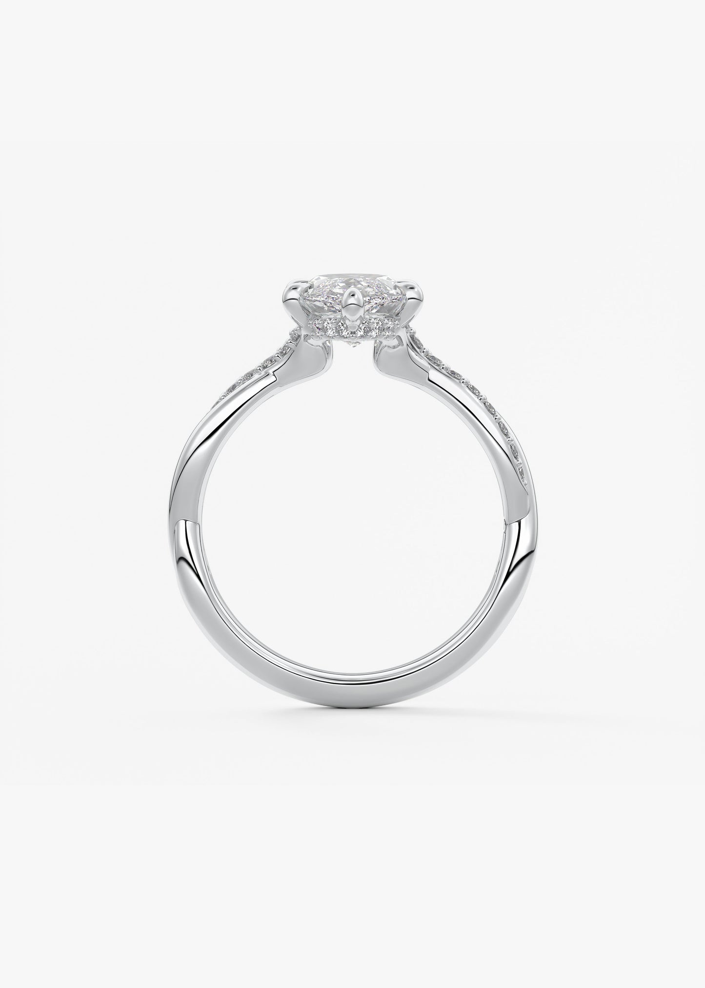 Oval Solitaire With Raised Basket Gallery Lab Grown Diamond Engagement Ring