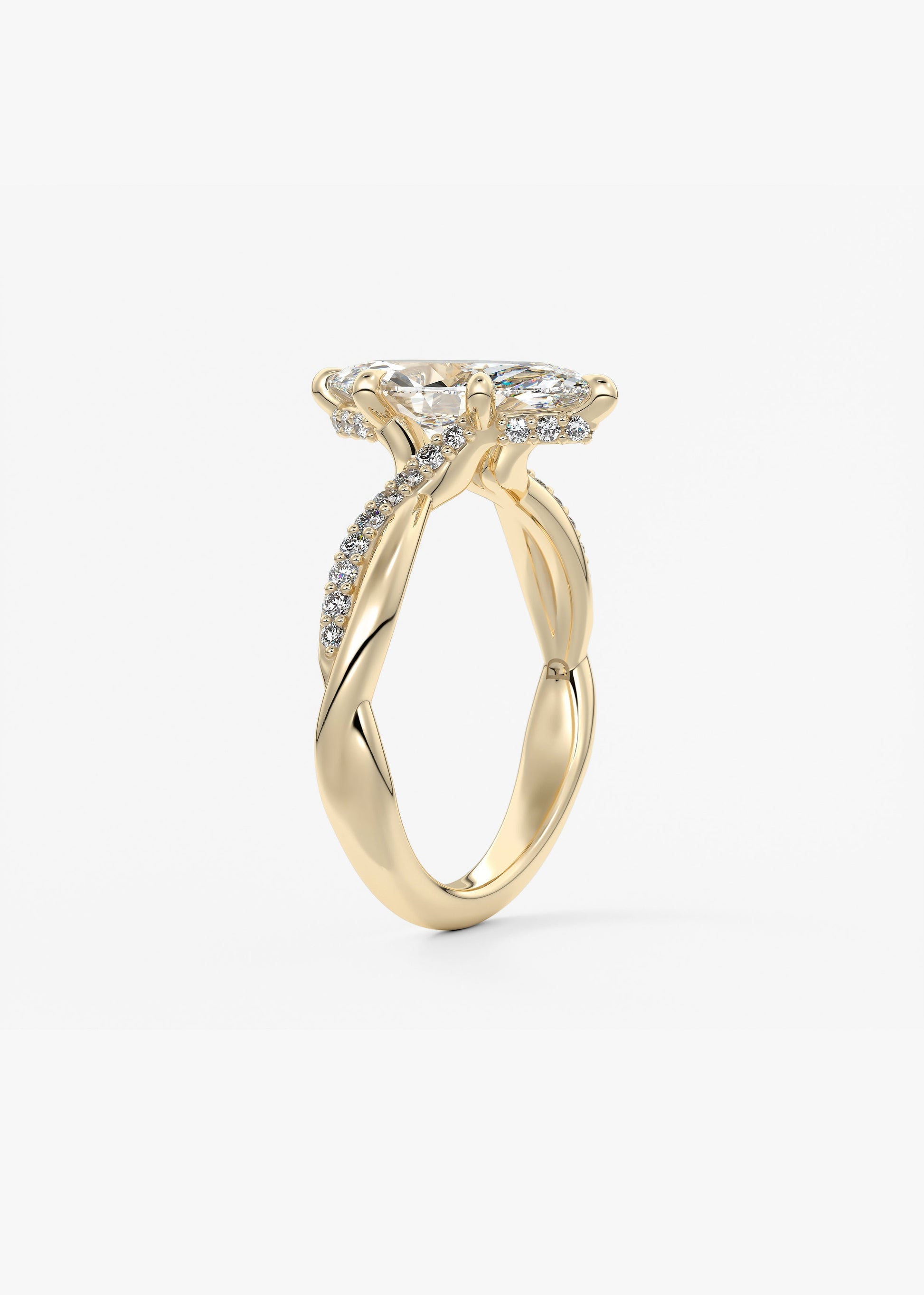 Oval Solitaire With Raised Basket Gallery Lab Grown Diamond Engagement Ring