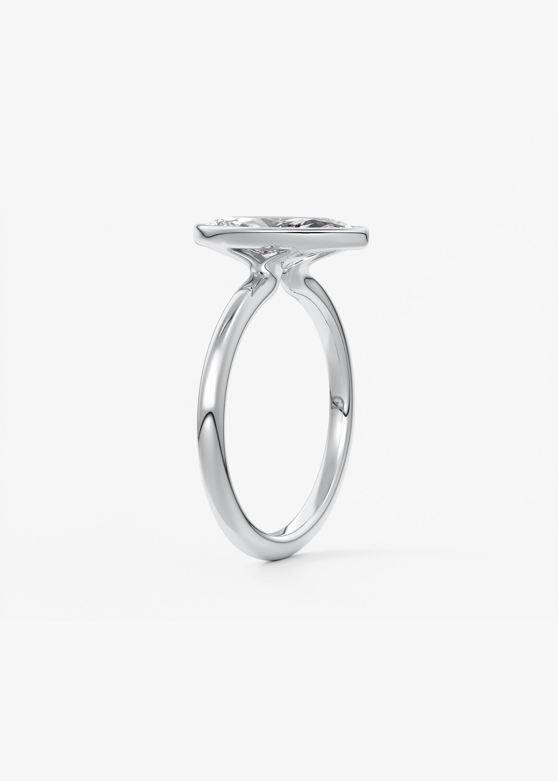 Oval Solitaire With Raised Basket Gallery Lab Grown Diamond Engagement Ring
