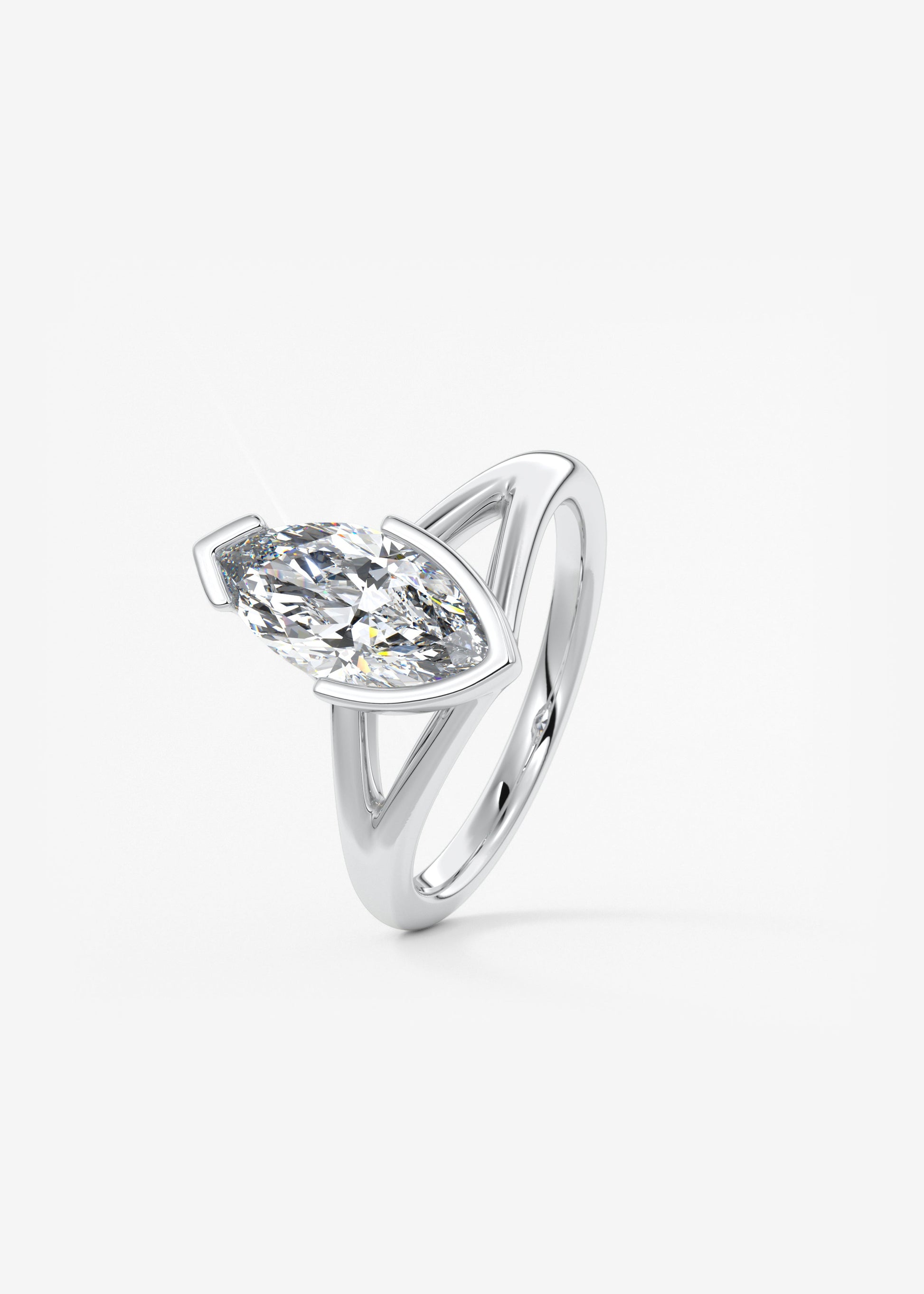 Oval Solitaire With Raised Basket Gallery Lab Grown Diamond Engagement Ring