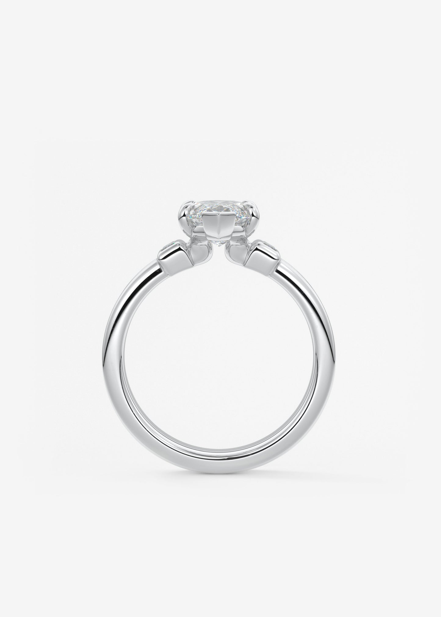 Oval Solitaire With Raised Basket Gallery Lab Grown Diamond Engagement Ring