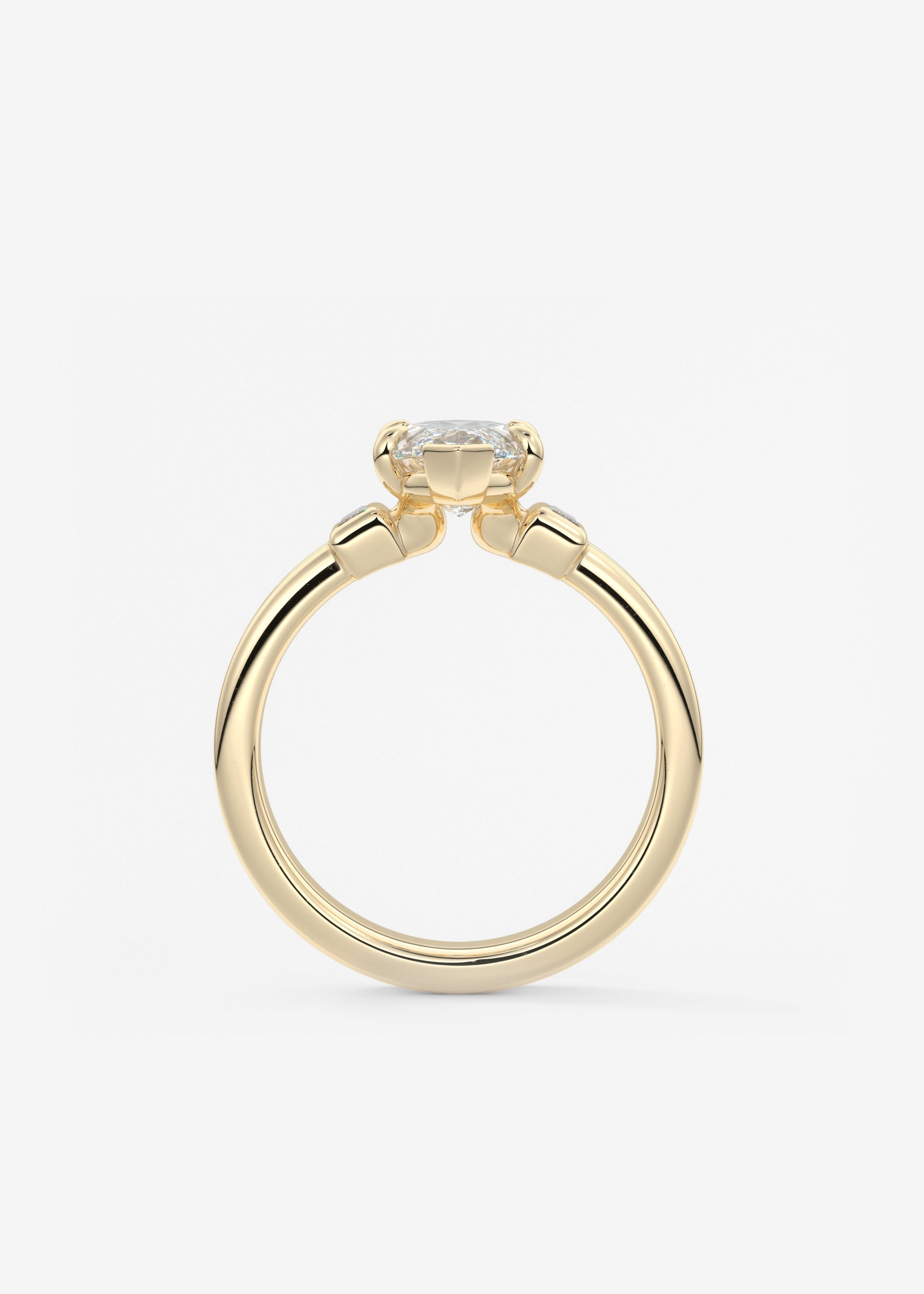 Oval Solitaire With Raised Basket Gallery Lab Grown Diamond Engagement Ring