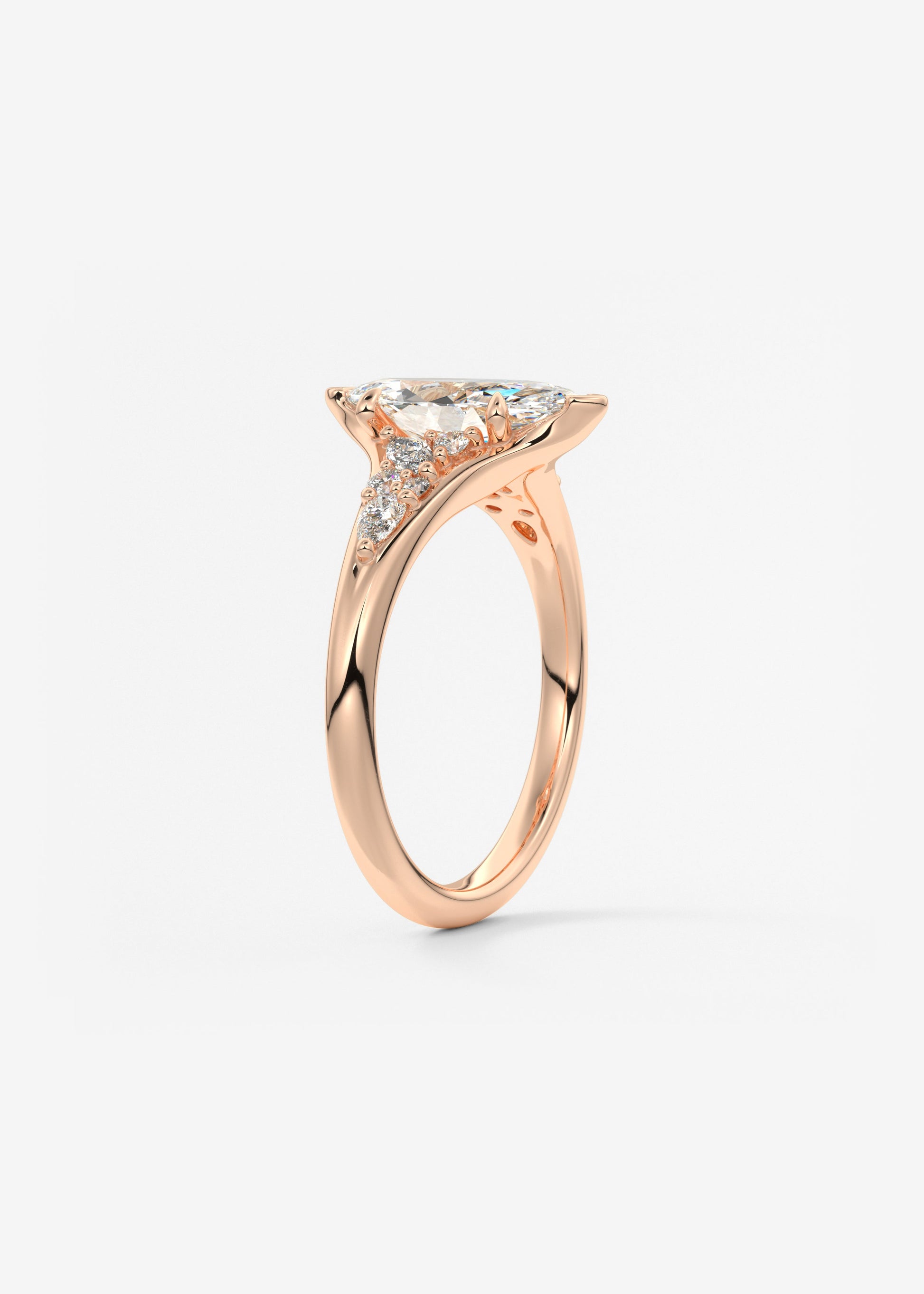 Oval Solitaire With Raised Basket Gallery Lab Grown Diamond Engagement Ring