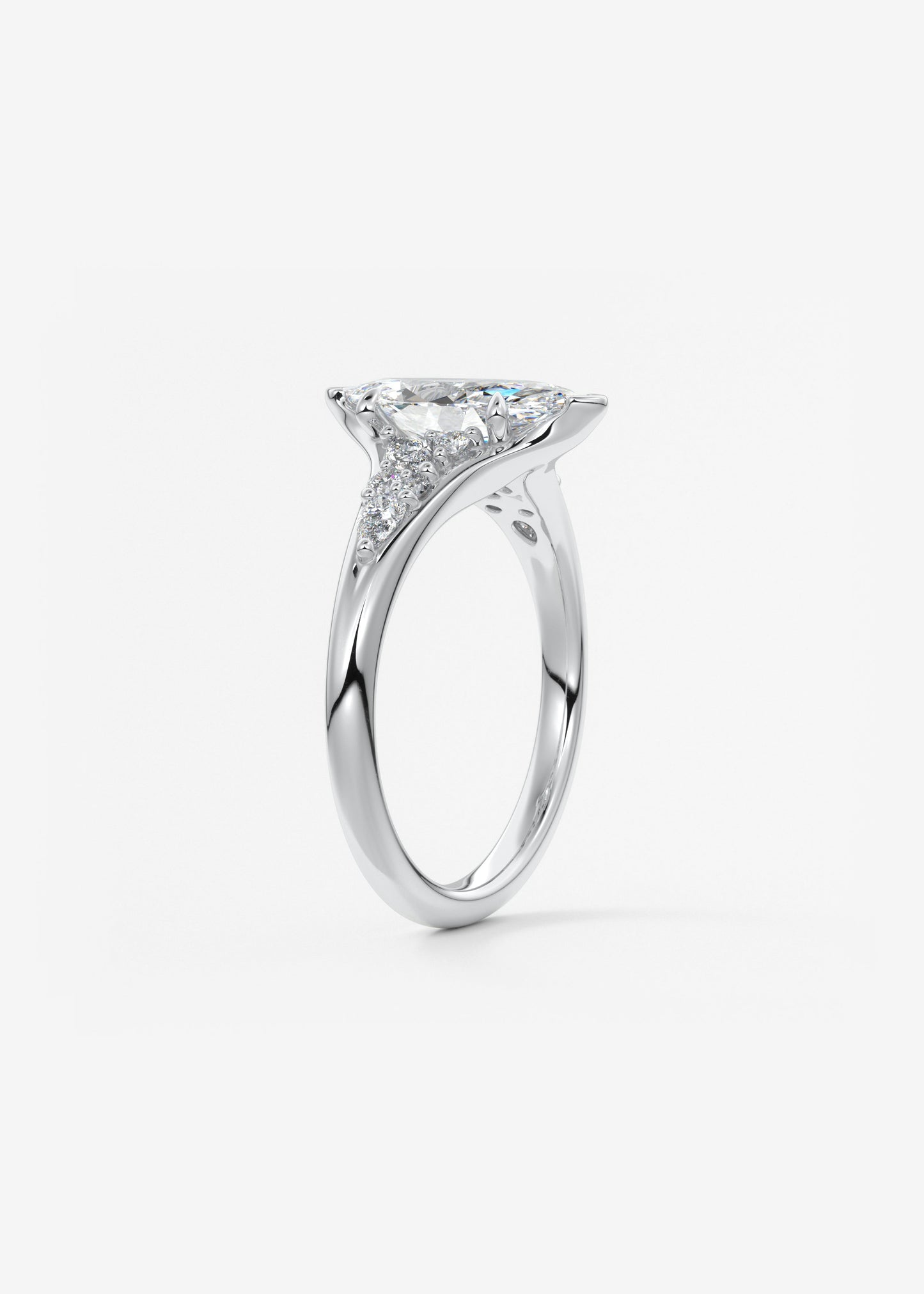 Oval Solitaire With Raised Basket Gallery Lab Grown Diamond Engagement Ring