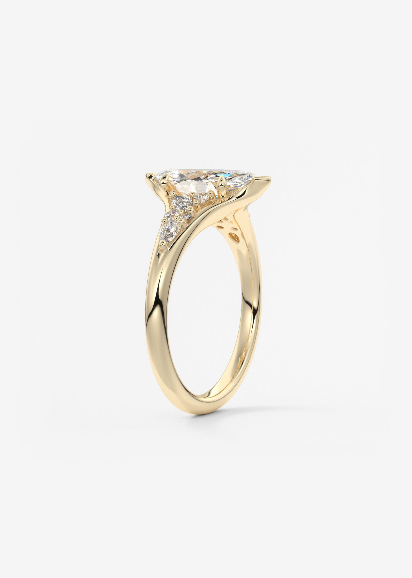 Oval Solitaire With Raised Basket Gallery Lab Grown Diamond Engagement Ring
